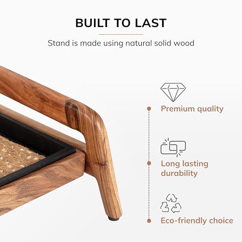 Anji Mountain Heavy Duty Waterproof Wooden Shoe Storage Mat Organizer/Boot Storage Tray Multi Use for Entryway with Coir, Tan and Khaki Insert, 1 Tier, Fits 2 Pair (26.5" Wide) - color: Tan and Khaki, size: 1 Tier, Fits 2 Pair