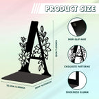 Peacoblue Metal Bookends for Shelves, Modern Decorative Heavy Duty Study Book Ends Stoppers for Office, Desk, Shelf, Room 5.3"x4.3"x7.1" Cast Iron Simple Tall Bookends 1 Pair (Letter A with Flower) - style: Letter A with Flower