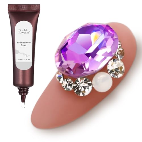 Double Rhythm 0.5 Oz 3D Nail Gel Art Sculpting No Wipe for Designs DIY Nail Art for Drawing, Molding,and Decoration (Clear Rhinestone Glue) - color: Rhinestone Clear