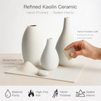 BEAHOT Ceramic Vases Set of 3, Modern Decorative Flower Vases for Living Room - size: 3 set