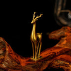 CHOVY Retro Brass Deer Statue - 100% Solid Handcrafted Elegant Long-Legged Deer Sculpture, Nature-Inspired Office & Home Decoration, Collectible Art Piece, for Nature Lovers & Collectors - style: Long