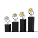 Black Acrylic Jewelry Ring Display Stand 4 Piece Acrylic Jewelry Ring Display Stand Showcase(Black) - color: Black