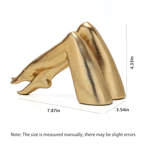 Golden Legs Sculpture Elegant Resin Home Decor Legs Statues Versatile Indoor/Outdoor Ornament, Bedroom, Office Desktop, Cabinets, Perfect (Bowed Leg) - color: Bowed Leg