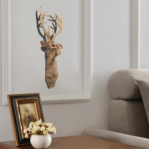 UITWMKTG Gold Animal Head Wall Decor Wall Sculpture Home Decor Statue for Living Room Office Bedroom Modern Decor for Men Women Deer - color: Deer