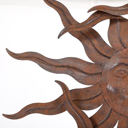Metal Sun Wall Art Decor 21" W Large Sunface Outdoor Decor - size: 21"L x 20"W