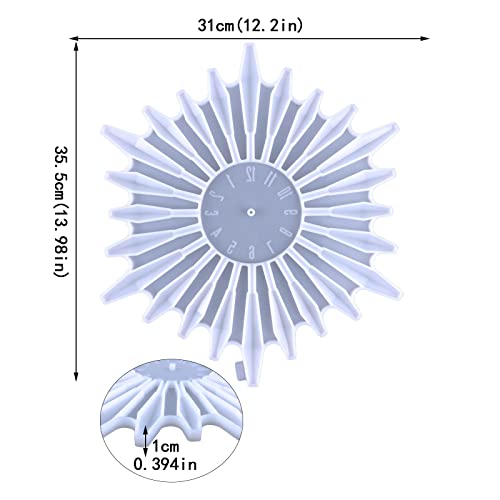 Clock Resin Mould, Roman Numerals Silicone Clock Moulds with Movement, Clock Mould for Epoxy Resin Casting, Silicone Decor Resin Mold Kit for Wall Home Decoration
