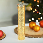 WGVI Hurricane Candle Holder Sleeve, W: 2.5", Ht: 14", Gold Speckled Glass Cylinder Open Both Ends, Chimney Tube Shade, 1 Piece - size: 2.5x14"H