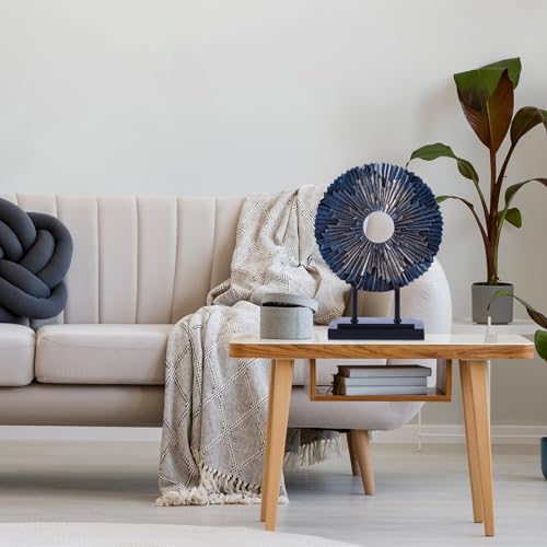 Minimalist Round Statue Above Cabinet Decor Kitchen, Modern Decorative Sculpture Home Decorations for Living Room Coffee Table, Office Decor Items, Center Pieces Decoration (Blue) - color: Blue