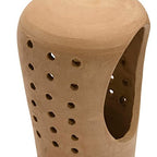 Creative Co-Op Handmade Terracotta Candle Holder with Cutouts - size: 5"L x 5"W x 8"H