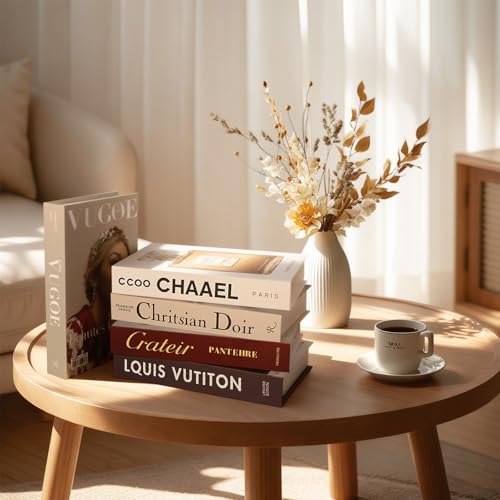 5 PCS Decorative Books for Home Decor, Beauty Fake Books for Decoration, Coffee Table Decor, Aesthetic Shelf & Bookshelf, TV Stand for Office, Living Room, Bedroom AIWELLKAY