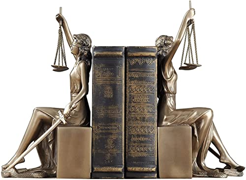 Thxsoon Lady Justice Statue Decorative Bookends Sculpture for Home and Office Decor, Perfect for Lawyers and Law Students - 10 x 5 x 4 inch (26 x 13 x 11cm)