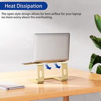 BESIGN LS03 Aluminum Laptop Stand, Ergonomic Detachable Computer Stand, Riser Holder Notebook Stand Compatible with Air, Pro, Dell, HP, Lenovo More 10-15.6" Laptops, Gold - color: F-Gold