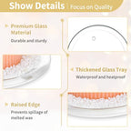 Nuptio Candle Plate Clear Glass Candle Tray Round Pillar Candle Holder Large Tray - 1 Pc for Wedding Party Dinner Event Bathroom Centerpiece Home Decor, 5.12 Inches in Diameter - size: Medium-1Pc