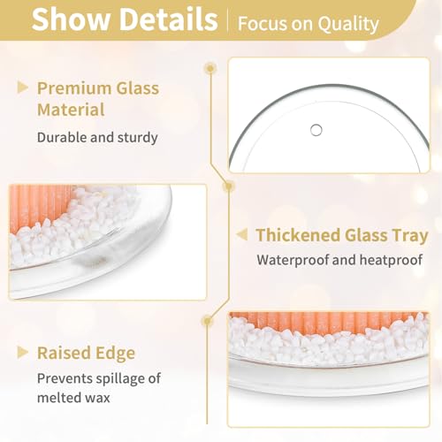 Nuptio Candle Plate Clear Glass Candle Tray Round Pillar Candle Holder Large Tray - 1 Pc for Wedding Party Dinner Event Bathroom Centerpiece Home Decor, 5.12 Inches in Diameter - size: Medium-1Pc