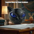 Luxury Black Cat Sculpture Resin Mini Cat Ornament - Elegant Home or Office Decor