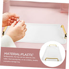 TIDTALEO Rectangular Plastic Serving Tray Minimalist Fruit and Jewelry Storage Dish Multi Purpose Holder for Home Decor Easy to Clean Versatile Use for Snacks and Sundries