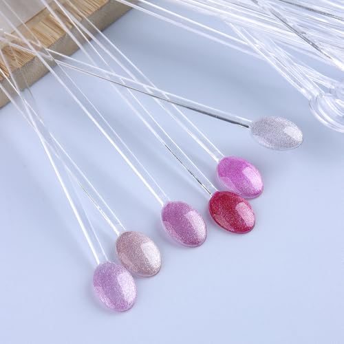 150 Pcs Nail Swatch Sticks with Ring, Clear Spoon Shaped Nail Art Polish Color Display Practice Tips, Acrylic False Nail Sample Sticks Painting Display DIY & Salon Use Beginner Supplies - color: Clear Spoon Shaped