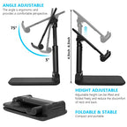 2 Pack Cell Phone Stand, Fully Adjustable Angle Height Phone Stand for Desktop, Foldable Phone Holder Compatible with All Phones 15 14 13 12 11 (Black and White) - color: D-Black & White