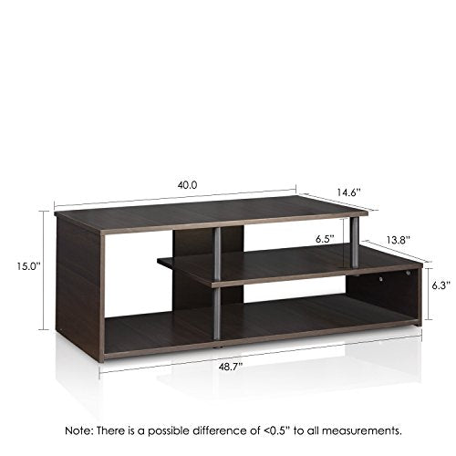 Furinno Econ Low Rise TV Stand, Espresso/Black - color: Espresso/Black