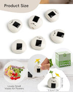 6 PCS Cute Handmade Ceramic Mini Vases - Japanese Onigiri Rice Ball Design for Dried Flowers and Small Stems, Adorable Mini Table Decor, Unique Japanese Craft Gift