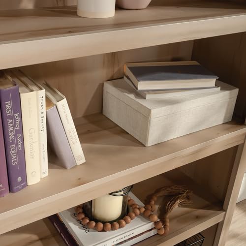 Sauder 5 Tier Book Shelf Wooden Bookcase Multipurpose Bookshelf for Home Office, Living Room, in Pacific Maple - color: Pacific Maple