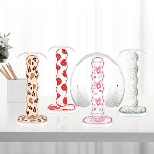 CameCosy Leopard Headphone Stand, Compatible with, Sturdy Acrylic Design, Multifunctional for Headphones & Cell Phone - color: leopard