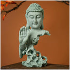livelyfish Meditating Buddha Statue Zen Garden Statues Sandstone Thinker Buddha Sculpture Figurine for Fish Tank Aquarium Home Decorations, Gift (B) - size: B