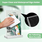 Acrylic Sign Holder 4x6, 21 Pack Clear Table Menu Vertical Double Sided Display, Plastic Menu Stand Paper Holder Suitable for Restaurants Office Store Show Fair - color: Vertical 21 Pack 4x6