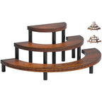 3 Tier Risers Display Stand,Wooden Cupcake Holder Stand,Rustic Cologne and Perfume Organizer for Women,Dessert Table Display Set for Party (Brown) - color: Brown