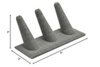Three Finger Grey Linen Jewelry Ring Display Stand Tray ~ Holds 3-6 Jewelry Rings - size: 3 Finger