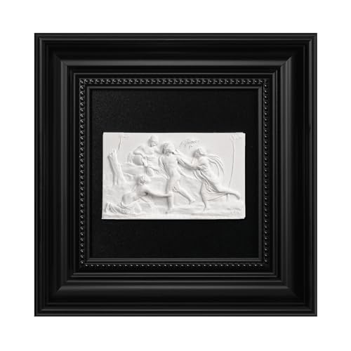 FOLKOR LIFE Framed Black and White Wall Art Sculpture for Modern Classical Decor, Antique Greek Mythology Framed Plaster Relief Hanging Sculpture for Living Room, Hallway, Office Decor, New Home Gift - color: Figure 3