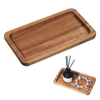Wooden Tray 7.5 x 4.3 Small Serving Trays Mini Dark Wood Trays Rectangle Wood Tray for Tea Coffee Snack Food Kitchen Bathroom Home Decor