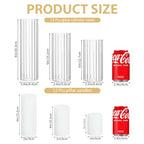 24 PCS White Pillar Candles (2" x3, 4, 6) with Ribbed Glass Cylinder Vases (2.6" x5, 6, 8), Hurricane Glass Candle Holders, Dripless Candles for Wedding Centerpieces, Home & Table Decor - size: 24