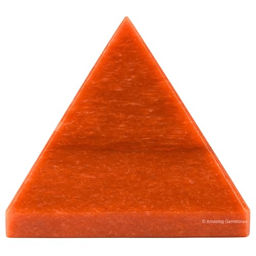 Amazing Gemstone Carrot Jasper Pyramid Crystal Healing Stones - 2" Great Pyramid Figurine of Natural Stone Pyramid for Meditation, Reiki, Chakra Balancing and Crystal Pyramids Grid - color: Carrot Jasper