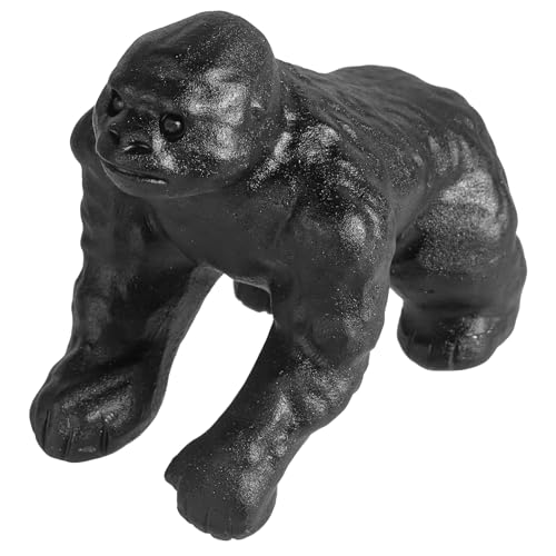 Nupuyai Hand Carved Gorilla Statue for Home Decor, Natural Black Obsidian Crystal Figurine Stone Sculpture Decoration for Fengshui - style: Gorilla