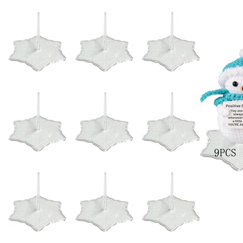 9Pcs Crochet Doll Stand,Emotional Support Pickle Base,Crochet Emotional Support Stands,Amigurumi Stand,Crochet Doll Display Stand,Crochet Animal Stands,Home Decorative Showcase Holder(Snowflake Style) - color: snowflake