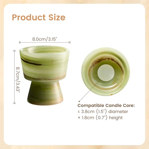 Marble Candle Holder, Empty Tealight Candle Decor Holders, Lime Green - color: Lime Green