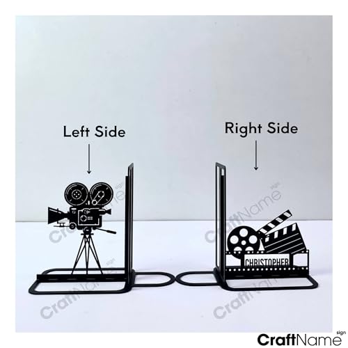 Custom Movie Bookends for Shelves Decorative, Cinema Book Shelf Holder, Movie Film Book Ends Metal Art, Book Stopper for Heavy Books, Bookends Hold Books for Home Office - color: Design 18
