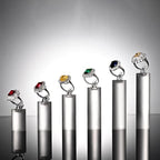 Oirlv Acrylic Jewelry Display Stand Ring Showcase Display Holder 7 PCS Rings Stand (White Frosted) - color: Transparent Frosted