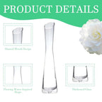 Clear Glass Thin Narrow Necked Bud Vase Slim Single Stem Flower Vase Floral Vase Centerpiece for Wedding Party Home Table Decor - size: 20cm/7.9inch