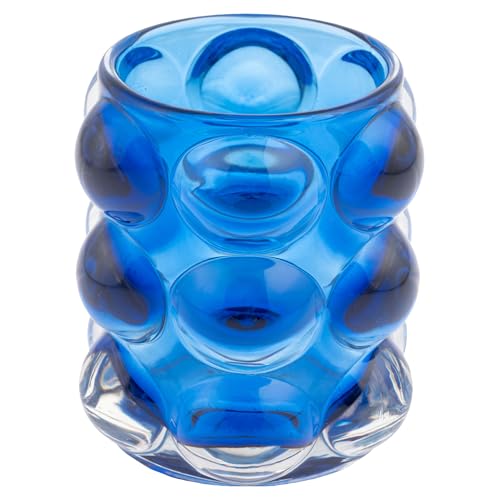 Karma, Lucia Hobnail Votive, Tea Lights Candle Holder, Glass Votive Candle Holders for Table Decorations, Baby Shower, Birthday Party, Weddings and Home Decor, Cobalt - color: Cobalt