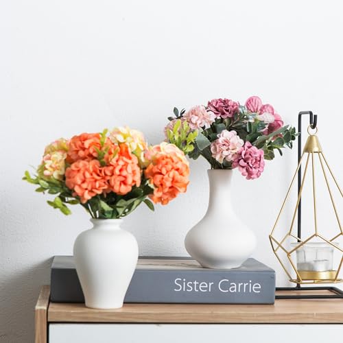Small Ceramic Vase Set of 5, Modern White Vase, Bud Vase, Boho Decorative Vase for Fireplace, Entryway and Living Room, Centerpiece Table Decorations - color: C-white Small Vase Set of 5