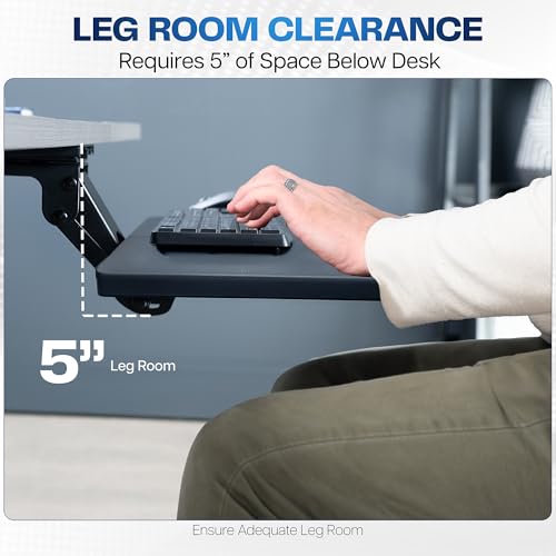 VIVO Adjustable Computer Keyboard and Mouse Platform Tray, 34 x 10 inch Ergonomic Under Table Desk Mount Drawer Underdesk Shelf, Black, MOUNT-KB36B - color: Black, size: 34"