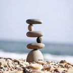 Small Side 2 Side Rock Cairn Sculpture, Garden Decor, Zen Garden, Balanced Pebbles, Stacked Stones, Home Accents, Outdoor, Indoor, Meditation