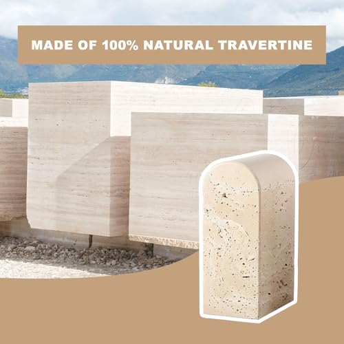 Koville Italian Travertine Bookends for Shelves, Decorative Book Ends, 7lbs Heavy-Duty Marble Book Holders, Bookshelf Apartment Decor for Normal Books/CD/Video Games(Travertino Romano) - color: Light Beige Travertine, size: 7lb