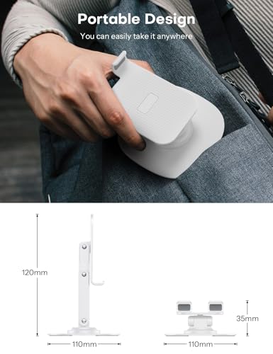 OMOTON Cell Phone Stand for Desk, 2 Pack Adjustable Foldable Phone Holder, 360 Swivel Mobile Stand Fit for iPhone 17 16 15 14 13 Pro Max and All Smart Phones, White & White - color: White & White
