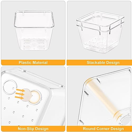 SMARTAKE 13-Piece Drawer Organizers with Non-Slip Silicone Pads, 5-Size Desk Bathroom Drawer Organizer Trays Storage Tray for Makeup, Jewelries, Utensils in Bedroom Dresser, Office and Kitchen, Clear - size: 13 PCS