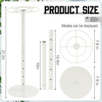 Shimeyao Medal Hanger Display Honor Display Rotatable Award Holder Rotating Metals Rack Adjustable Award Holder Stand for Basketball Running Sports Race, 30+ Medals - color: White