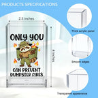 Only You Can Prevent Dumpster Fires Acrylic Organizer Pencil Pen Holder, Humorous Raccoon Trash Can Office Desk Accessory, Inspirational Appreciation Thank You Office Gifts for Coworker Boss - style: Only You