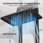 PERLESMITH Rolling TV Stand on Wheels for 32-83 Inch Screens up to 110lbs, Mobile TV Cart Height Adjustable Portable Outdoor TV Stand Tilt Rolling TV Cart with Shelf Max VESA 600x400mm PSTVMC03 - size: 32-83 Inch